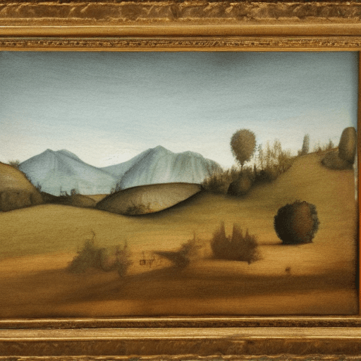 AI generated: landscape (works of the master of landscape Leonardo da Vinci)
(Acrylic paint,Watercolor,Pencil pain...