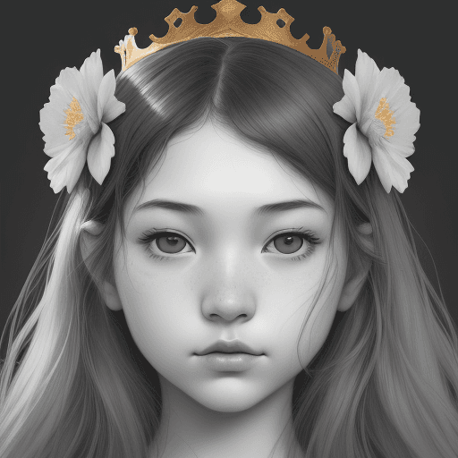 AI generated: drawing an artistic digital image of a girl that has flowers in the crown, in the style of frank cho...