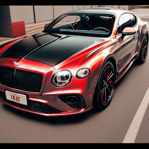AI generated: Stabile DIffusion ,2024 Bentley Continental GT painted Red with the Confederate Flag painted on the ...