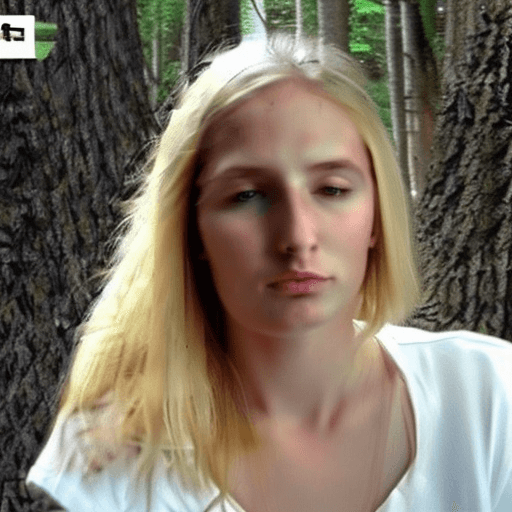 AI generated: beautiful young woman in forest, crying, dick fucking pussy, covered in cum, blond hair

