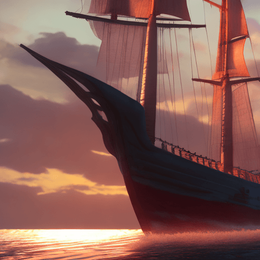 AI generated: Photo of a ultra realistic sailing ship, dramatic light, pale sunrise, cinematic lighting, battered,...