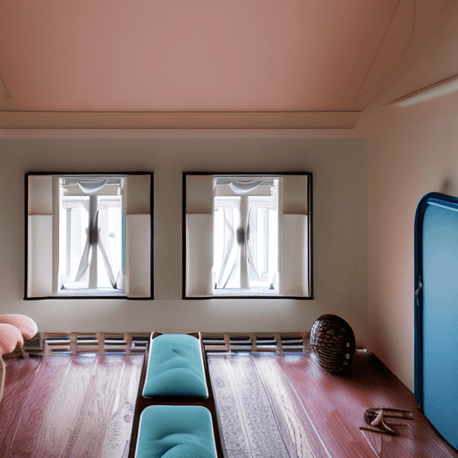 AI generated: High resolution photography interior design, dreamy sunken living room conversation pit, wooden floo...