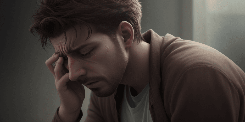 AI generated: A man who lost his little brother and cried , 8k , hd , reality
