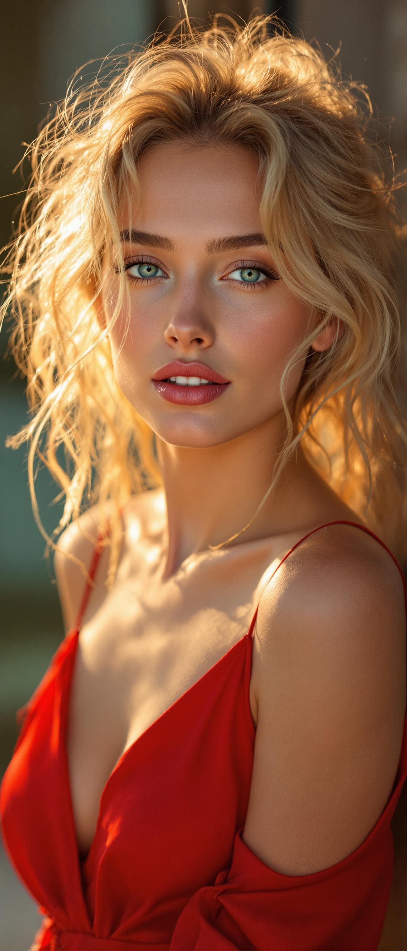 AI generated: "Image is a high resolution full body Vertical portrait, lithe supermodel, early 20s, fair skin, tou...