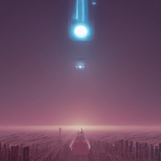 AI generated: sky view alien megacity background inspired by artist yuri shwedoff on artstation