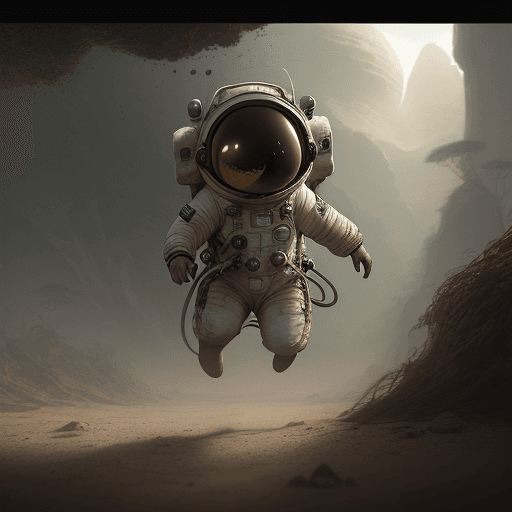 AI generated: prehistoric  digital DOF matte painting by ross trans, earthy colour cute adorable human baby astron...