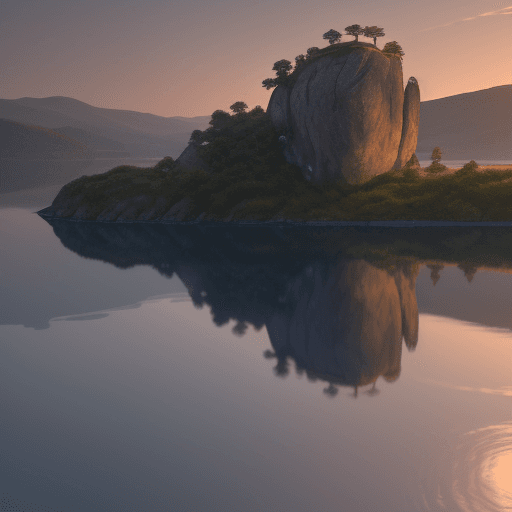 AI generated: It generates an image of a beautiful landscape bathed in the soft glow of dawn. In the foreground, a...