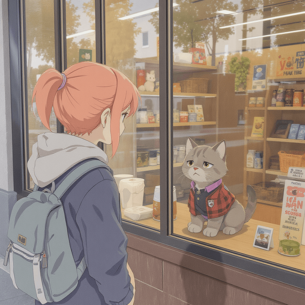 AI generated: Human/animal hybrid AU. Person B's taking a walk around town when they spot the cutest puppy/kitty/e...