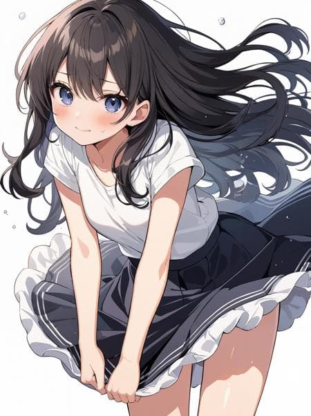 スカートを抑える/skirt tug(SD,XL,pony)
