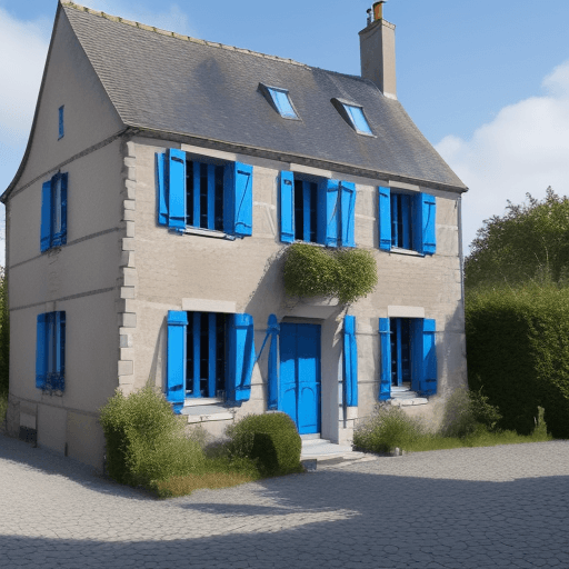 AI generated: image dan une maison avec des yeux bleu 
