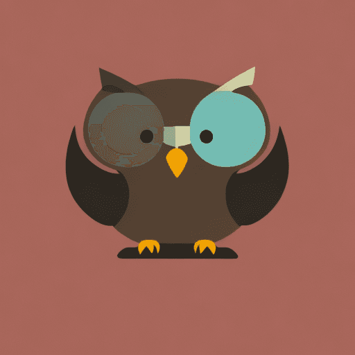 AI generated: flat minimal logo, vector illustrator, graphic of an owl cooking data