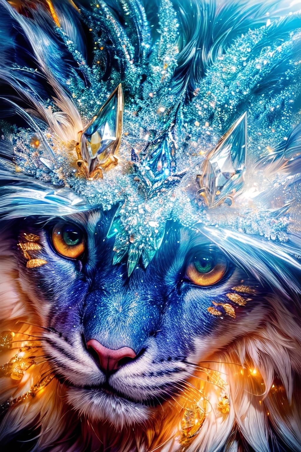 AI generated: Hyper detailed anthropomorphic in glittering clothes, hyper-realistic and hyper-detailed, in the ray...