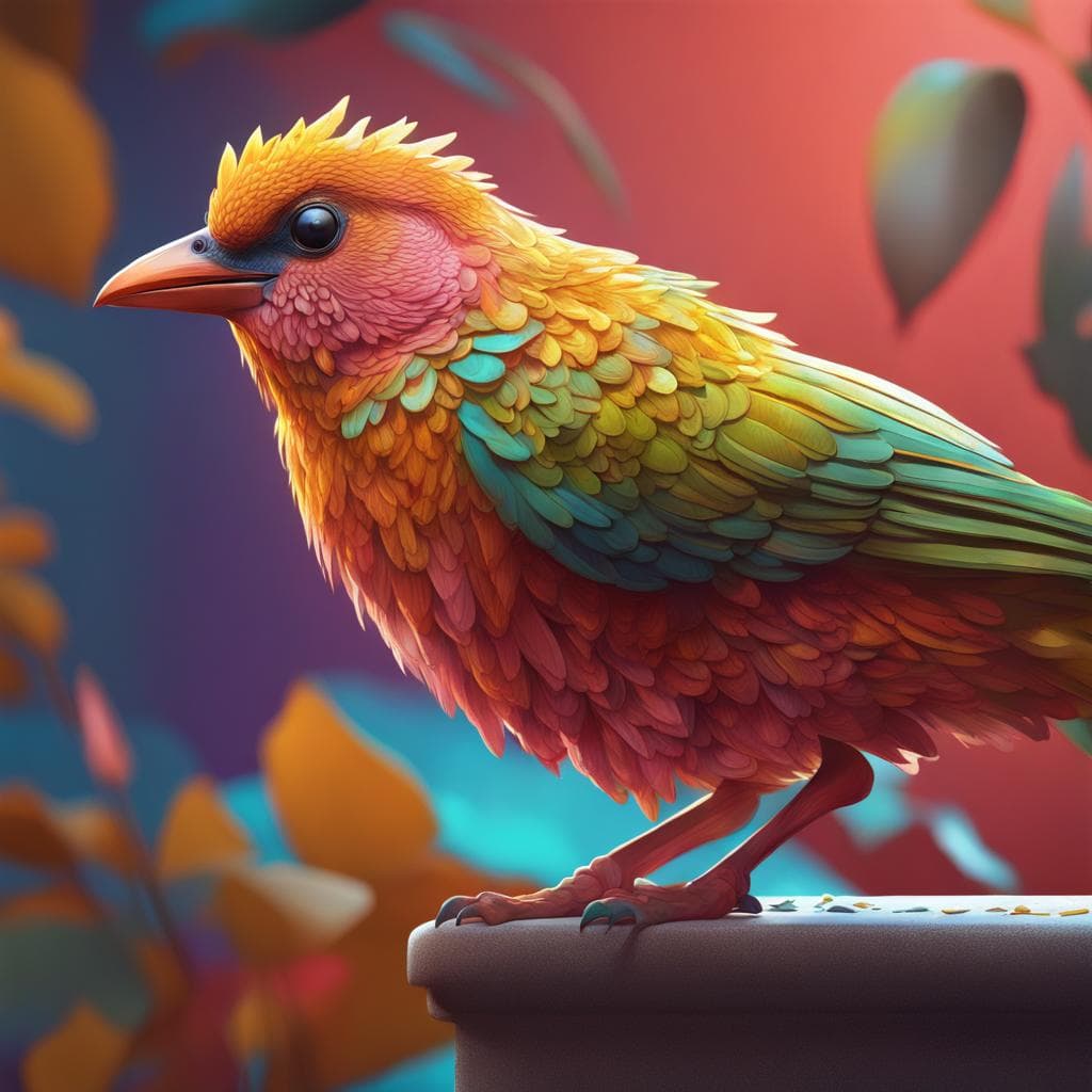 AI generated: Duolingo, bird, intricate, highly detailed, 8k