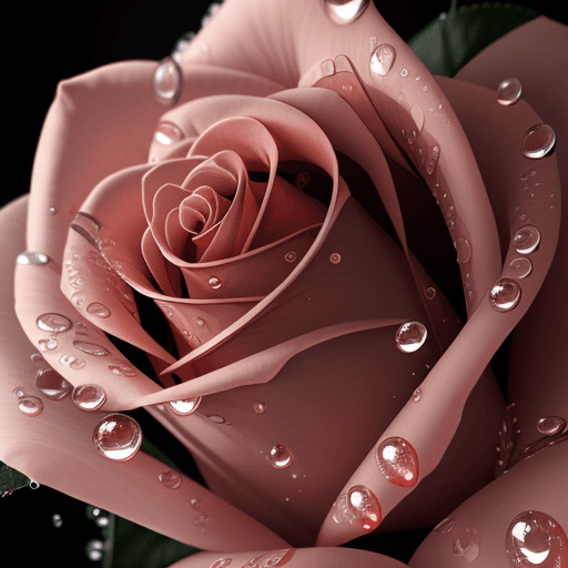 AI generated: close up rose with waterdrops 