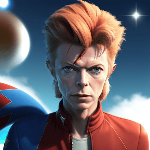 AI generated: david bowie, high resolution, 8k, sonic the hedgehog, wii sports resort, octane resolution