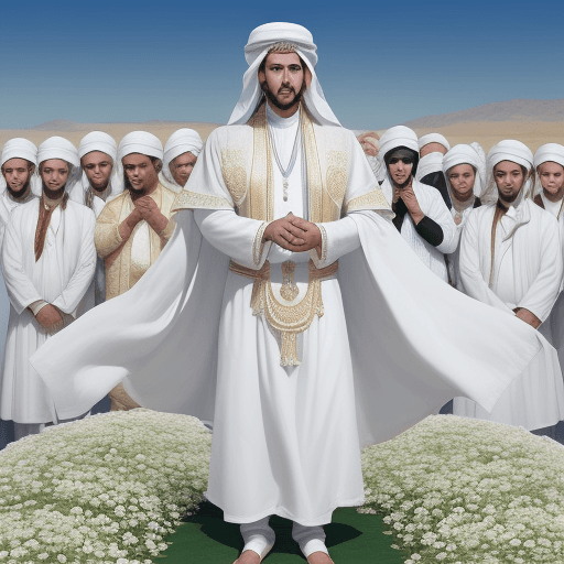 AI generated: At the forefront of this scene stands a noble figure, a man representing solidarity and support. He ...