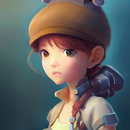 AI generated: a mobile game character concept art of an adventurous girl | | pixar - cute - fine - face, pretty fa...