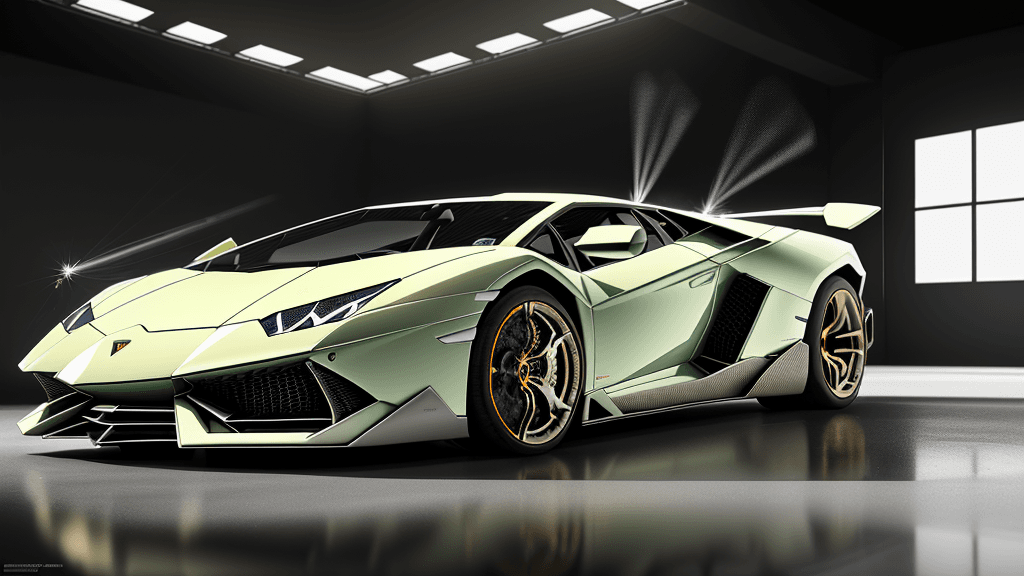 AI generated: Construction of extremely complex Lamborghini, reflective, surrealistic, high detail, film footage, ...