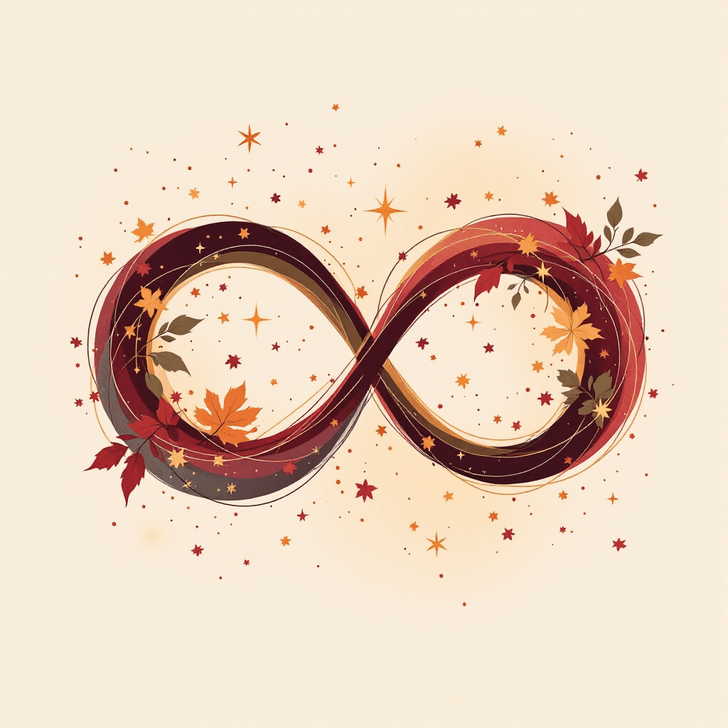 AI generated: thanksgiving compatibility club emblem, modern neo-pop vector badge; two off-center orbital paths cr...