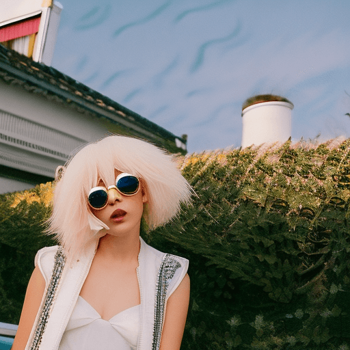 AI generated: Dos chicas gal estilo anime , chica gal Yamamba morena de pelo blanco y maquillaje exagerado y Chica...