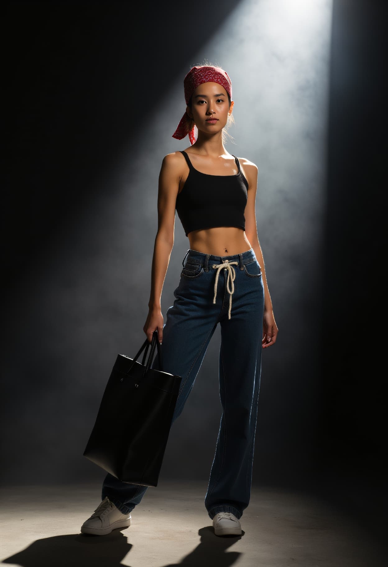 AI generated: landscape photography, Y2K Street Fashion high angle photo of a 24 year old Zulu-Ilocano female fier...