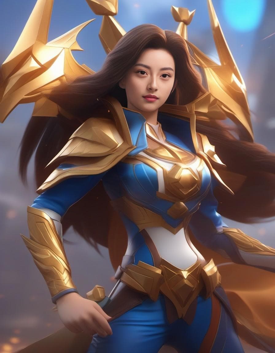 AI generated: build (eudora:1.1) hero MLBB with (eudora costume:1.1) (RAW, photo hyperrealistic, HDR:1.1) game cha...