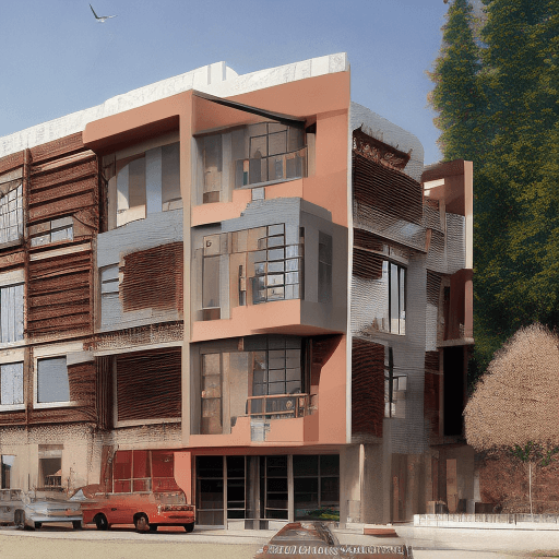 AI generated: A modern residential building with floor-to-ceiling French windows 1.01 meters wide for a German hou...