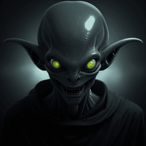 AI generated:  high quality foto of a scary alien from energy,  8k