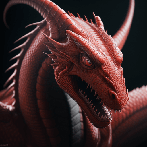 AI generated: red dragon, hiperrealistic, 8k, High quality picture. Detailed picture. Masterpiece. ArtStation. A h...