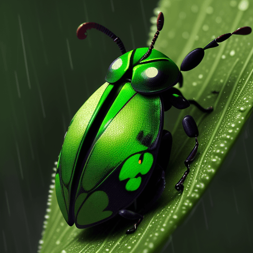 AI generated: picasso bug under the rain green light 