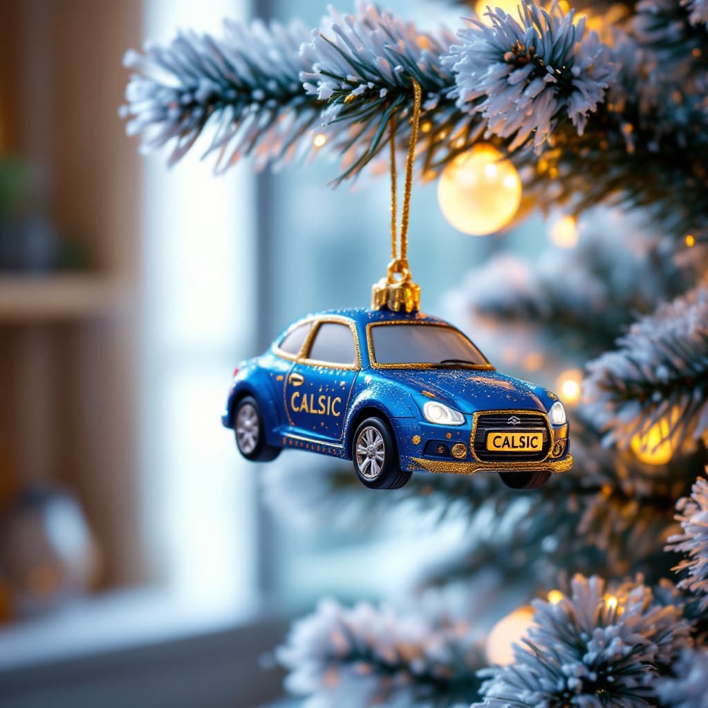 AI generated: Medium shot. Christmas tree in the room. Disney-style Christmas decoration, Pixar hangs on the branc...
