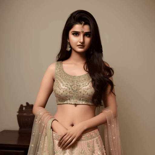 AI generated: hyper realistic woman who looks like tara sutaria, wearing pakistani lehenga 