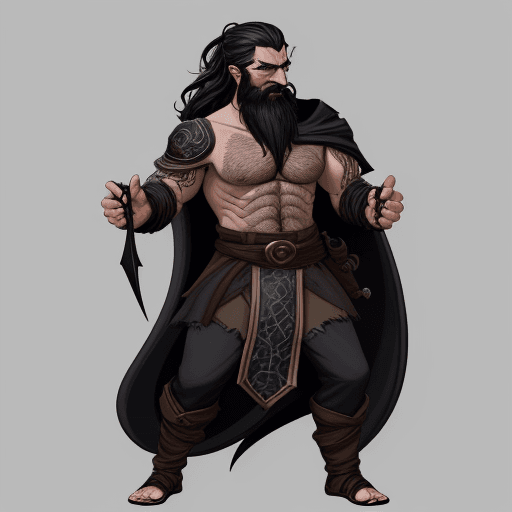 AI generated: Generate a full body image of a D&D fantasy character who is a rogue with striking features. This ch...