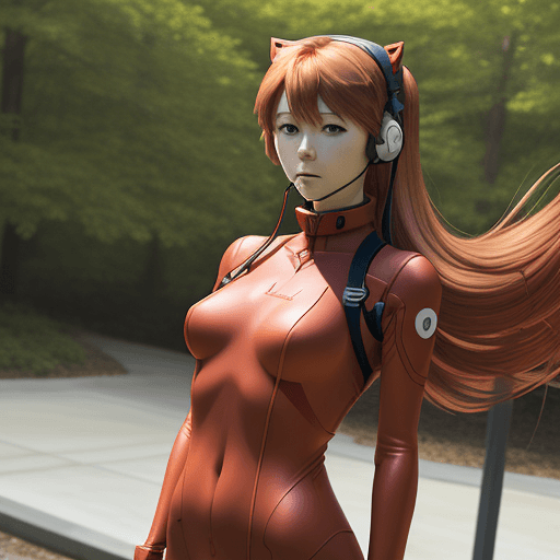 AI generated: ((masterpiece,best quality, detailed)), outdoor,wind_lift, souryuu asuka langley, interface headset,...