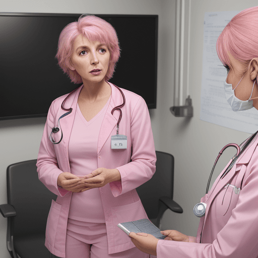 AI generated: High resolution photography medicine doctor, dressed in pink, speaking