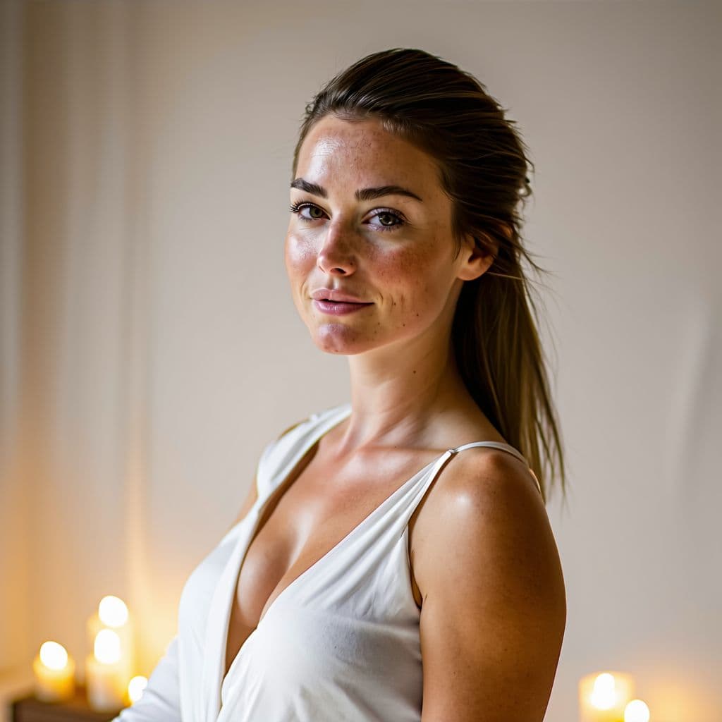 AI generated: female masseuse, full image, ultra-real effect