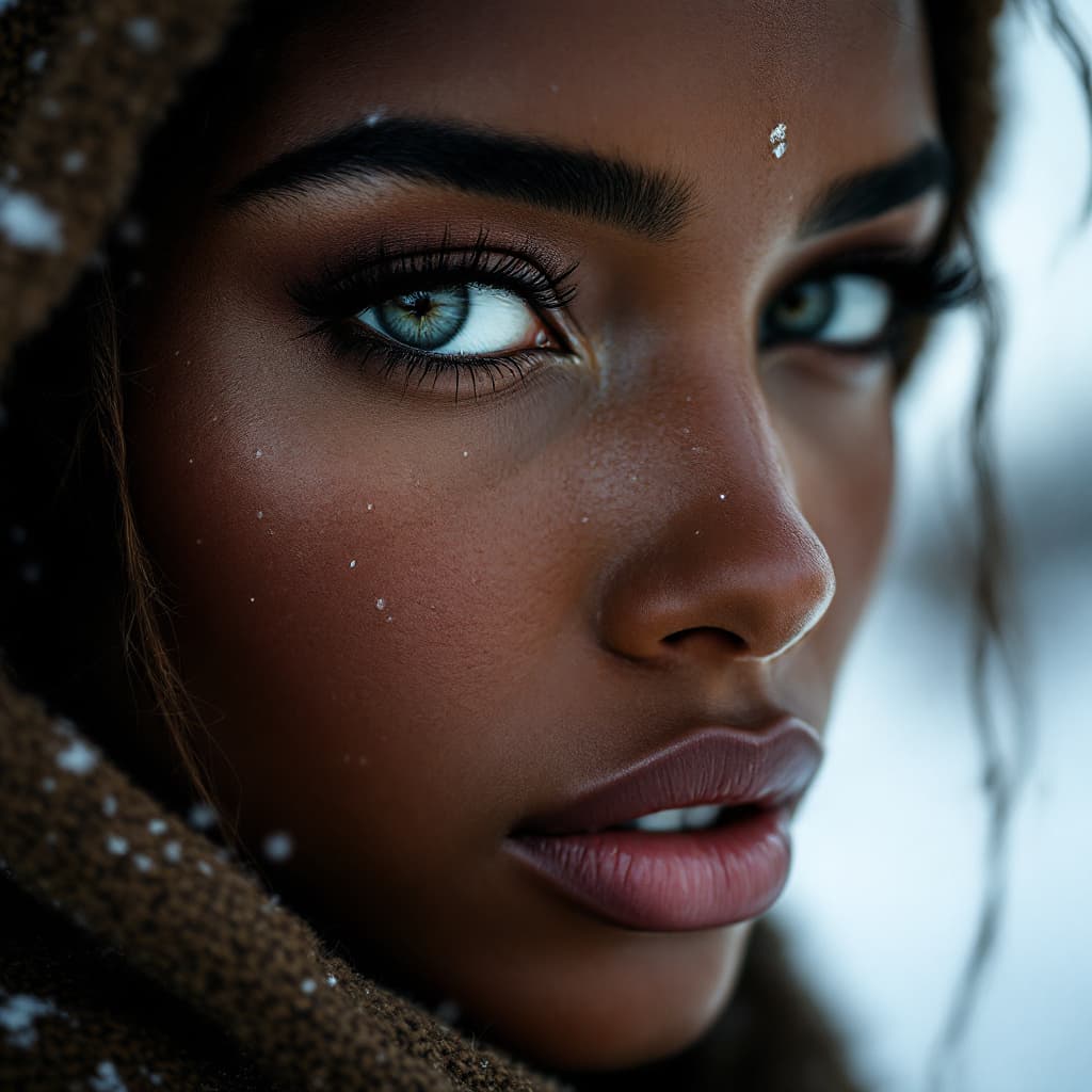 AI generated: A close-up color portrait of a very pretty woman from South Africa, the woman's face very detailed a...