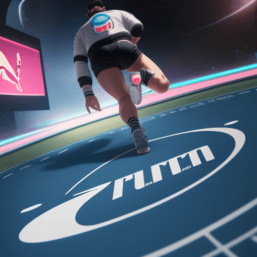 AI generated: hyperrealistic picture with sport brand puma official  logo in centerpiece of picture on metaverse s...
