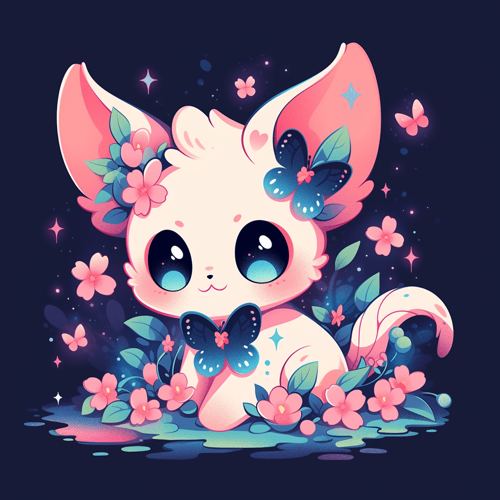 AI generated: A tshirt vector, cute kitten, floppy ears, innocent expression, dreamy garden, soft edge, adorable s...