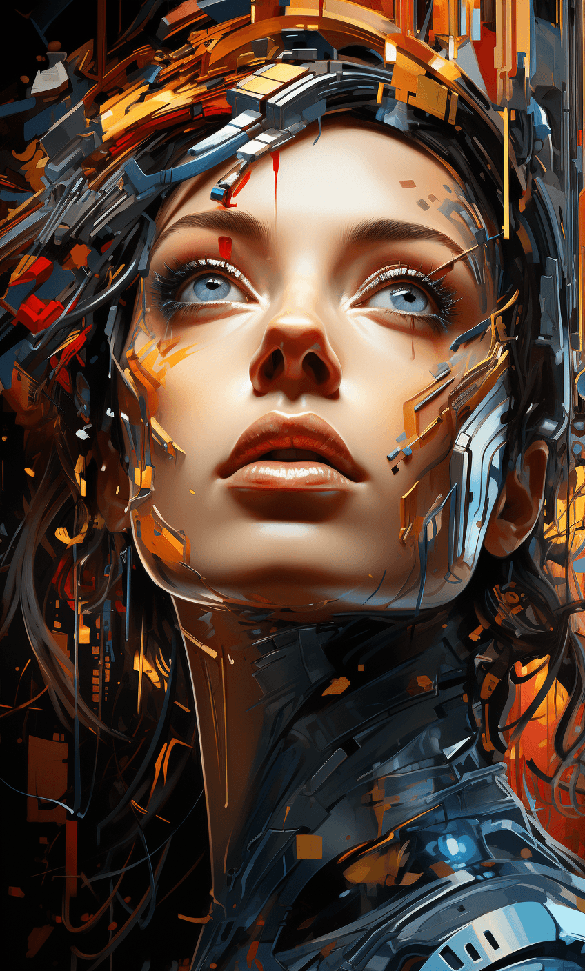 AI generated: android android games for ios or android, in the style of tristan eaton, cyberpunk dystopia, meticul...