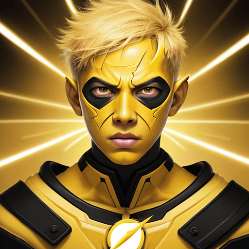 AI generated: Photo , teenboy, with on the face paintig a yellow flash  4k, hyper realistic, focused, extreme deta...