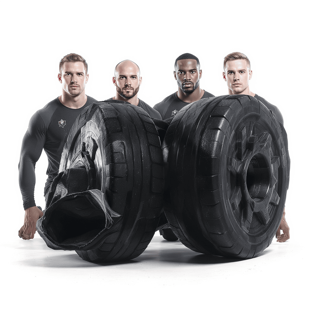 AI generated: hyper realistic image of the Jesse White Tumble teams, isolated on a white background
