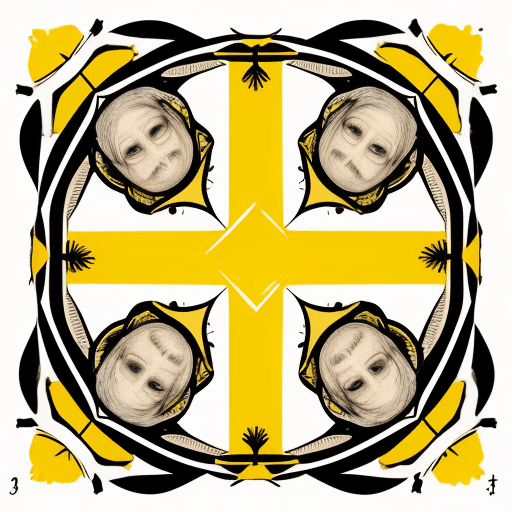 AI generated: illustration, elders, three, yellow, outlines --ar 9:16
