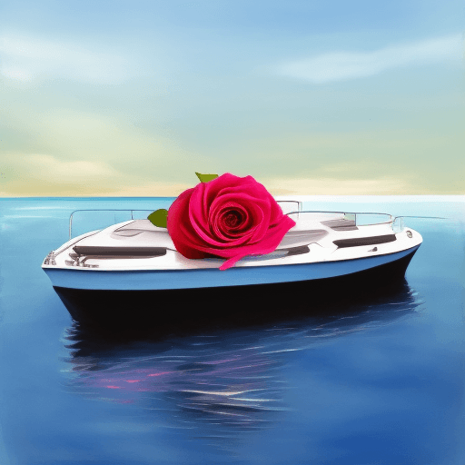 AI generated: A rose un a boat