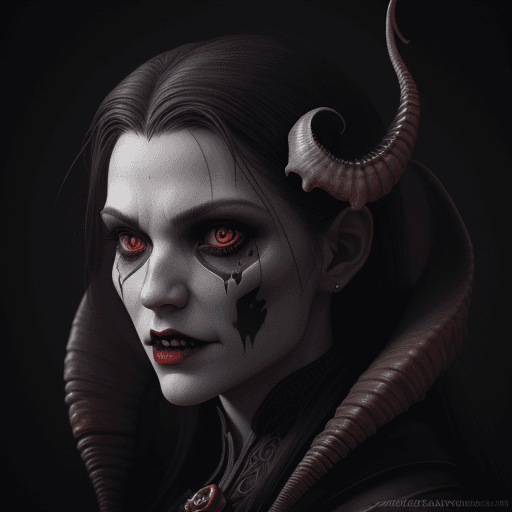 AI generated: Vampire close-up portrait. Vampire head, nautilus, skull, intricate artwork . octane render, trendin...