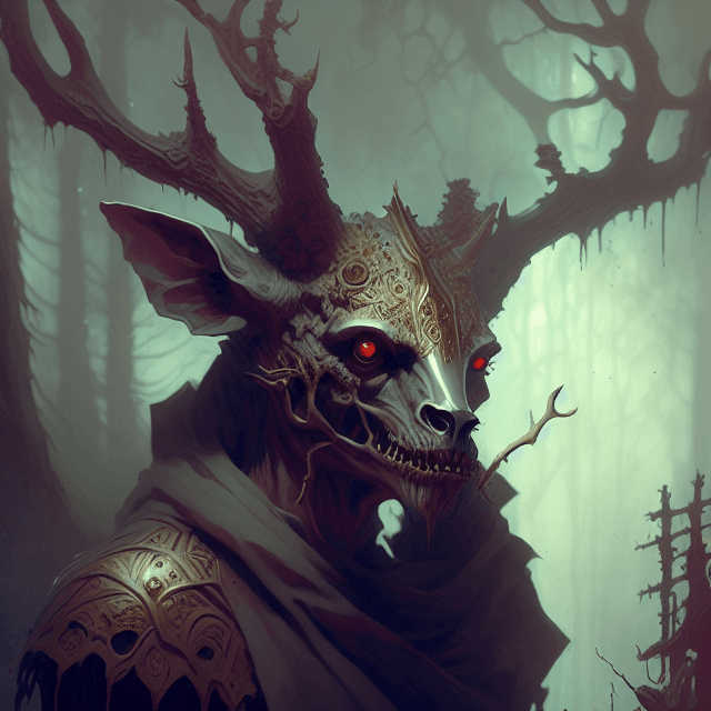 AI generated: a ghost coming out the grave, goat head, insanely detailed and intricate, k, by greg rutkowski and P...
