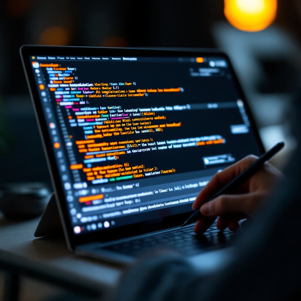 AI generated: A person editing a document with AI-powered suggestions on the screen.
 dslr, ultra quality, sharp f...