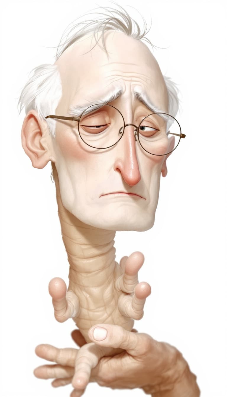 AI generated: Gentle, kind facial expressions with subtle worry lines; slow, intentional blinking pattern; slight ...