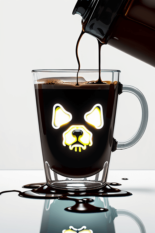 AI generated: Impactful composition, dripping (neon:0.8) (coffee:0.8) (heat splash:0.8) paint across the shape of ...