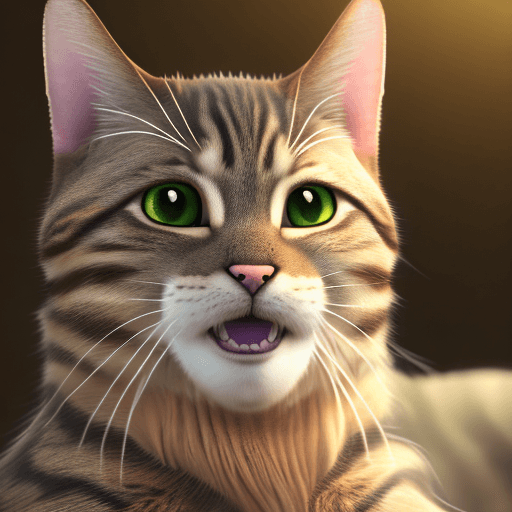 AI generated: tabby cat animal, anime, ultra-detailed, white background, HD design by makoto shinkai, Granblue Fan...